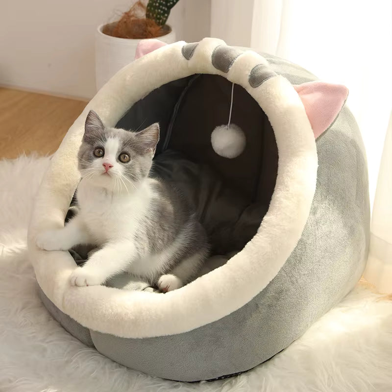 Luxury Plush Cat Cave Bed